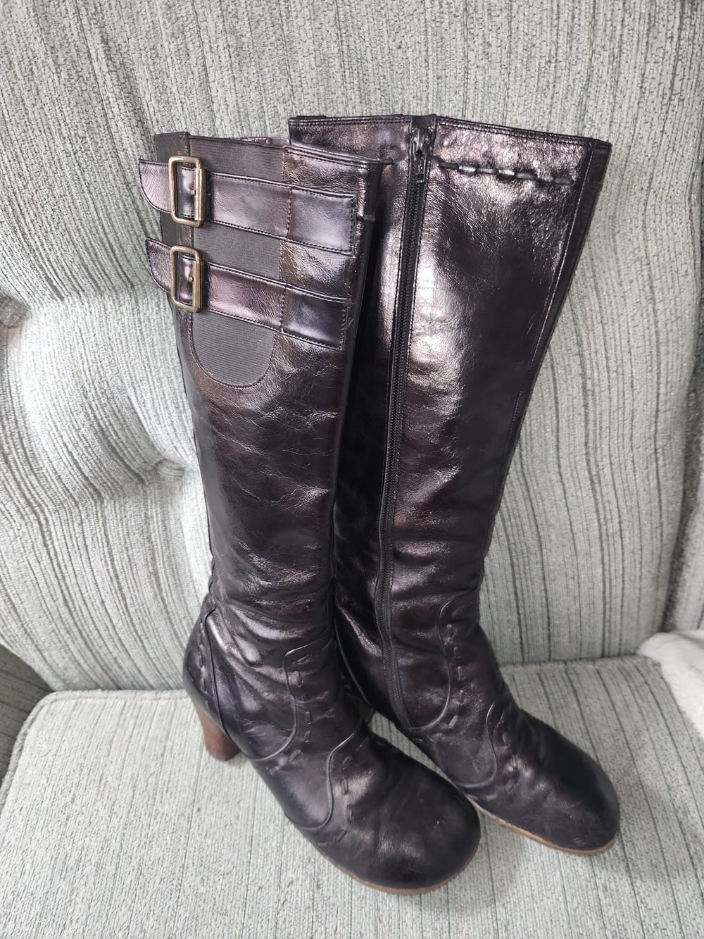 🍉John Fluevog Operetta Maria Leather Boots in Black